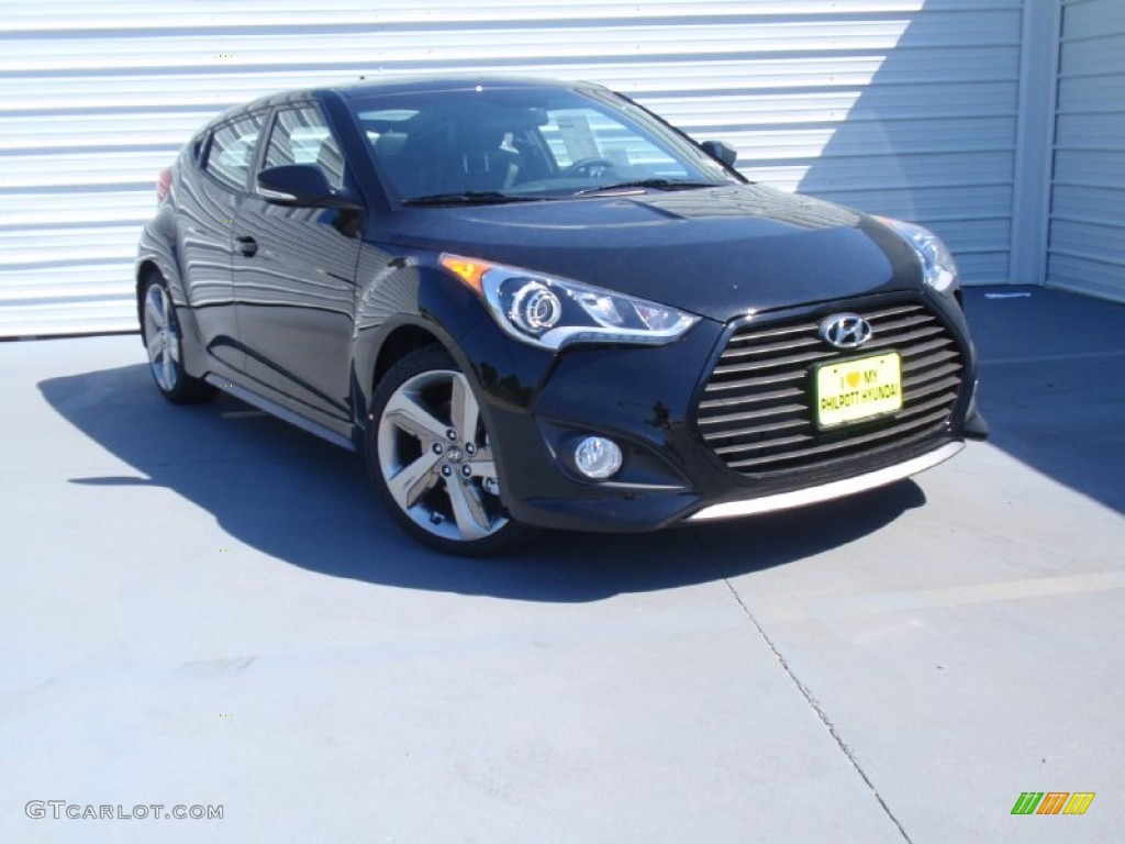 2014 Veloster Turbo - Ultra Black / Black photo #1