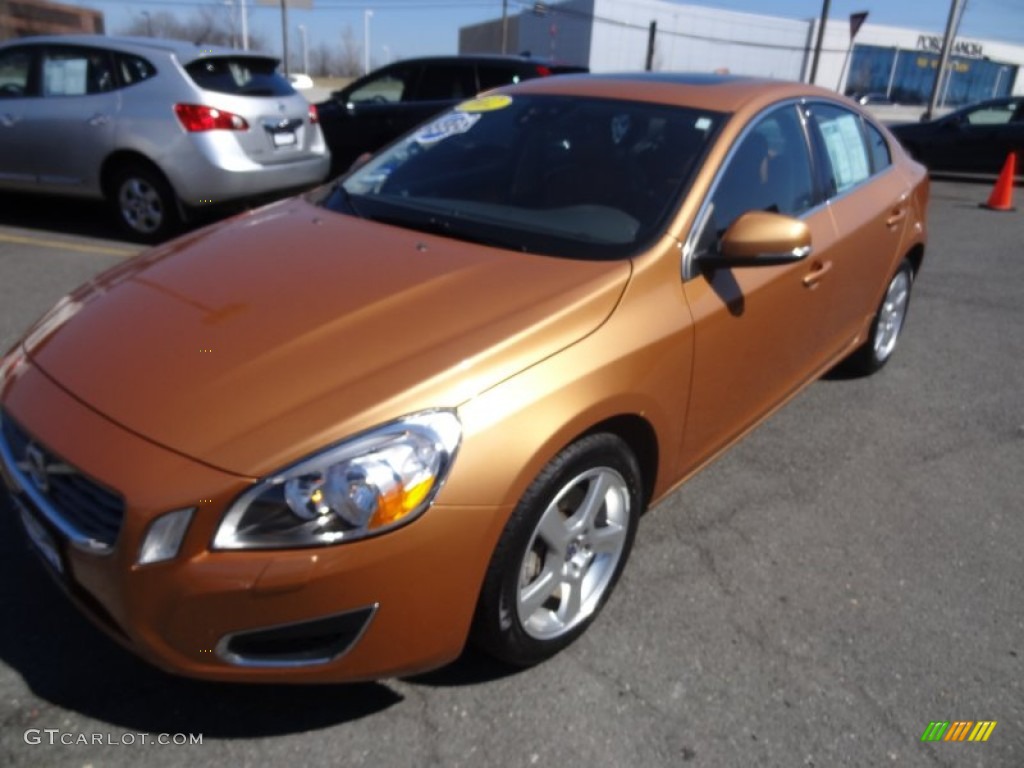 2012 S60 T5 - Vibrant Copper Metallic / Beechwood Brown/Off Black photo #8