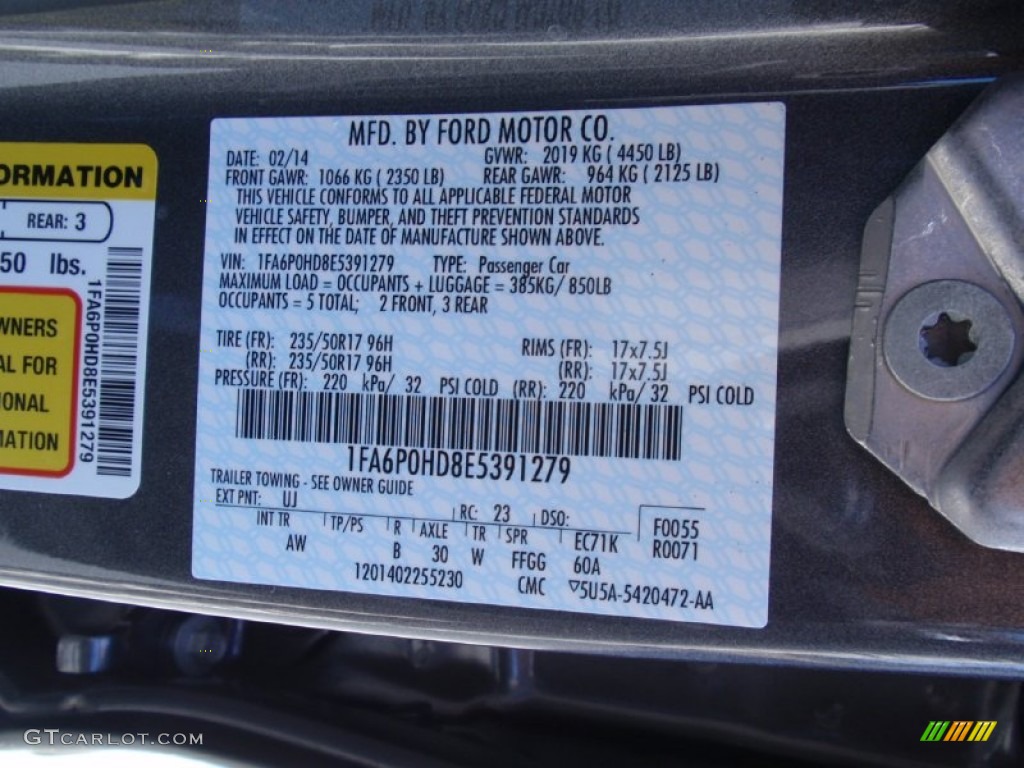 2014 Fusion SE EcoBoost - Sterling Gray / Charcoal Black photo #34