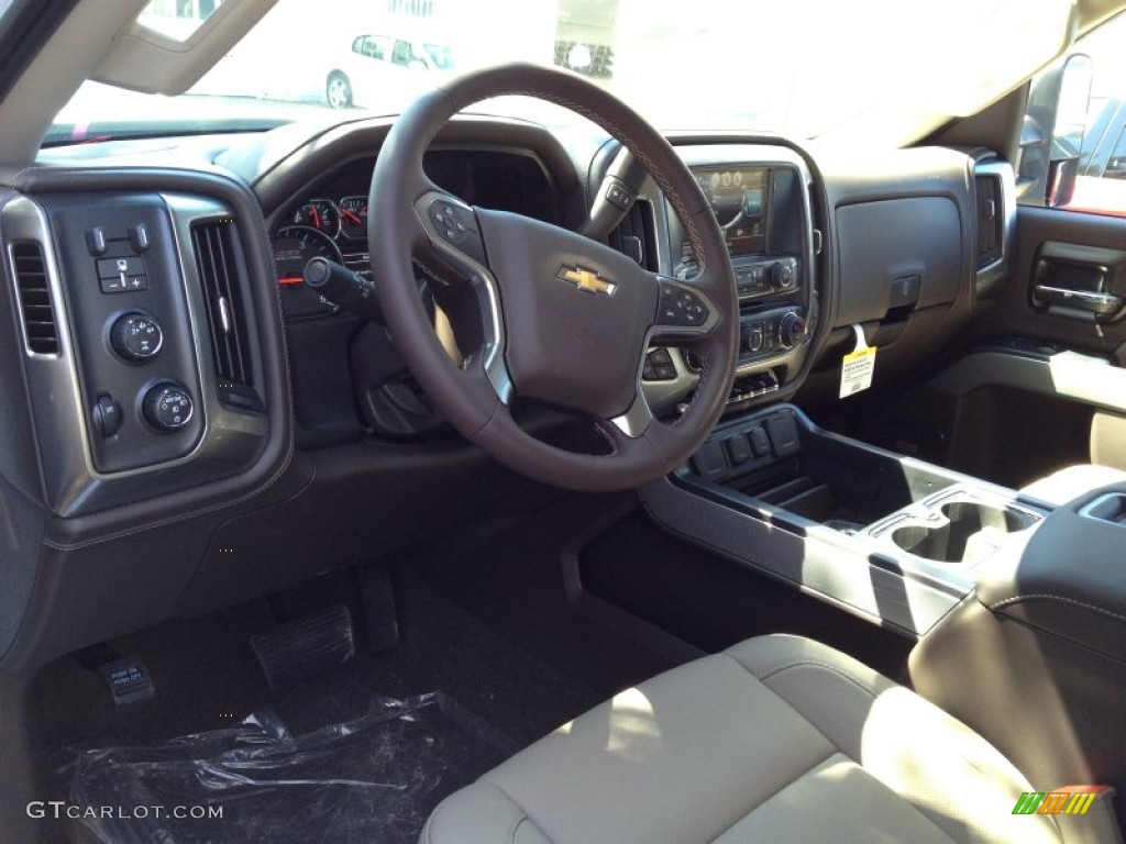 Cocoa/Dune Interior 2015 Chevrolet Silverado 3500HD LTZ Crew Cab 4x4 Photo #92412945