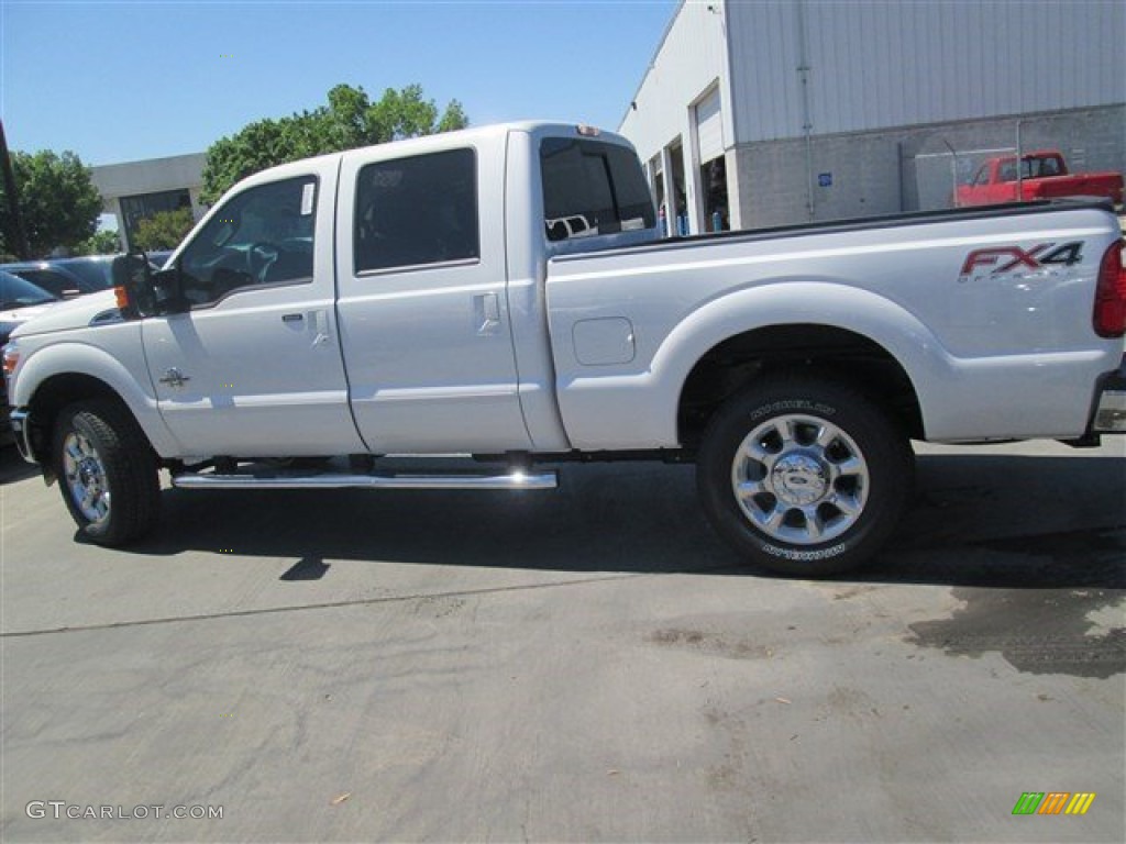 2014 F250 Super Duty Lariat Crew Cab 4x4 - White Platinum Tri-Coat / Adobe photo #3