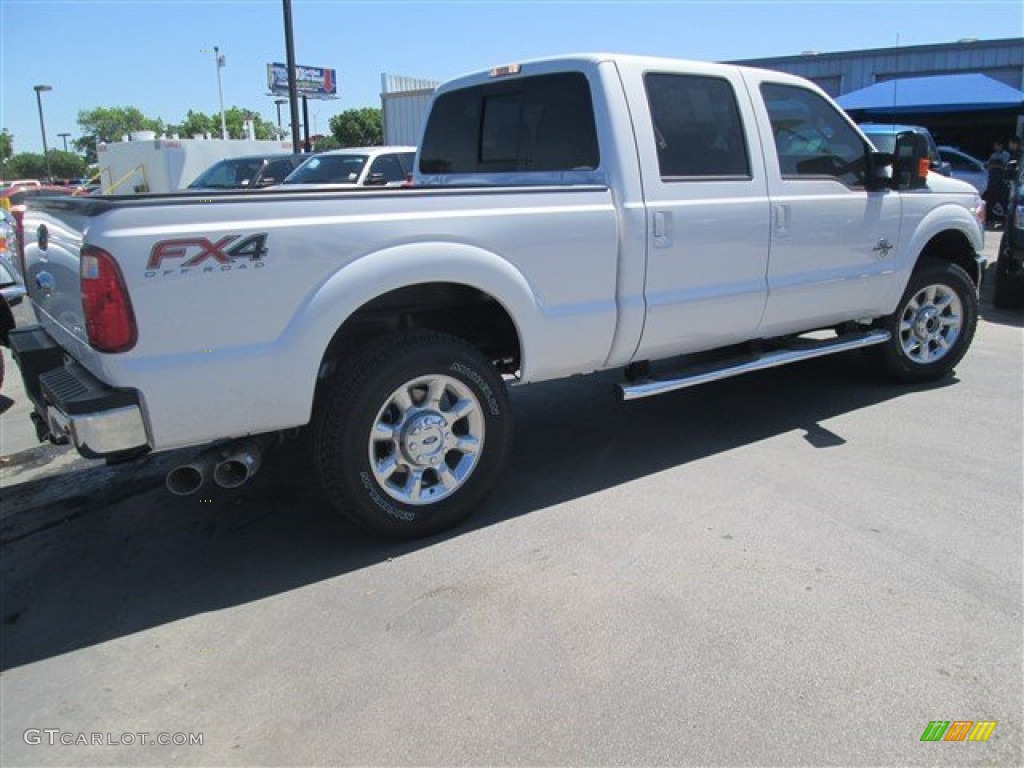 2014 F250 Super Duty Lariat Crew Cab 4x4 - White Platinum Tri-Coat / Adobe photo #4