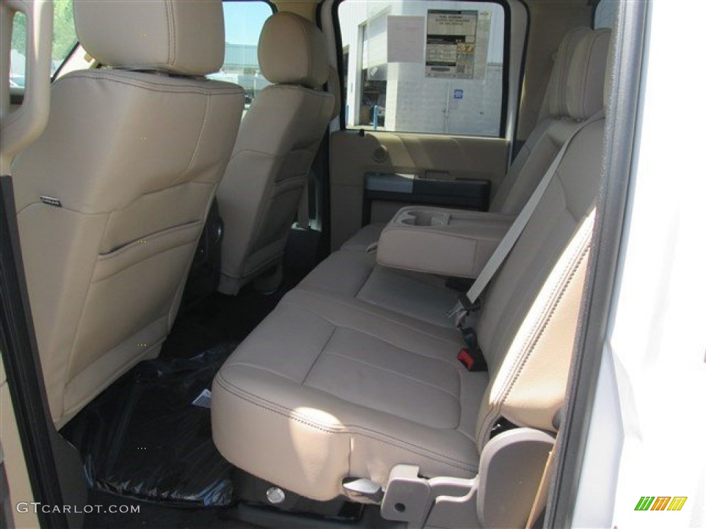2014 F250 Super Duty Lariat Crew Cab 4x4 - White Platinum Tri-Coat / Adobe photo #7