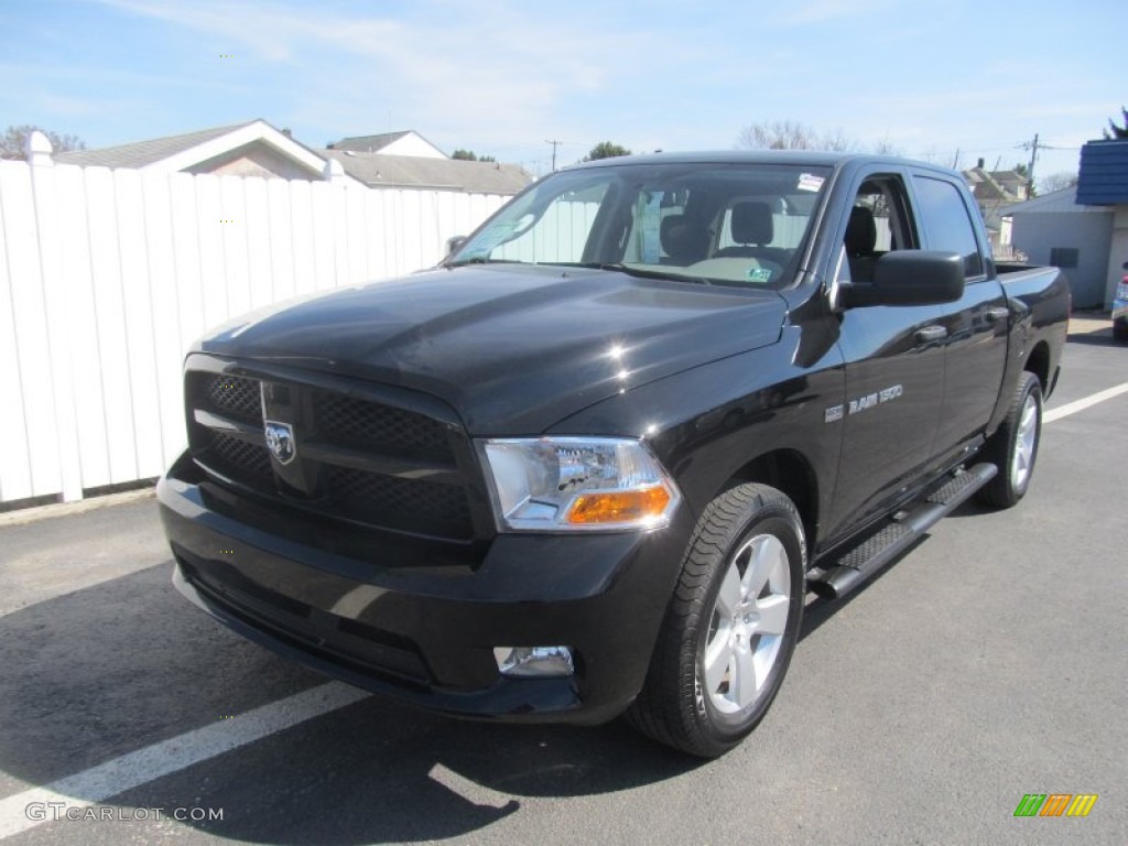 2012 Ram 1500 ST Crew Cab 4x4 - Black / Dark Slate Gray/Medium Graystone photo #10