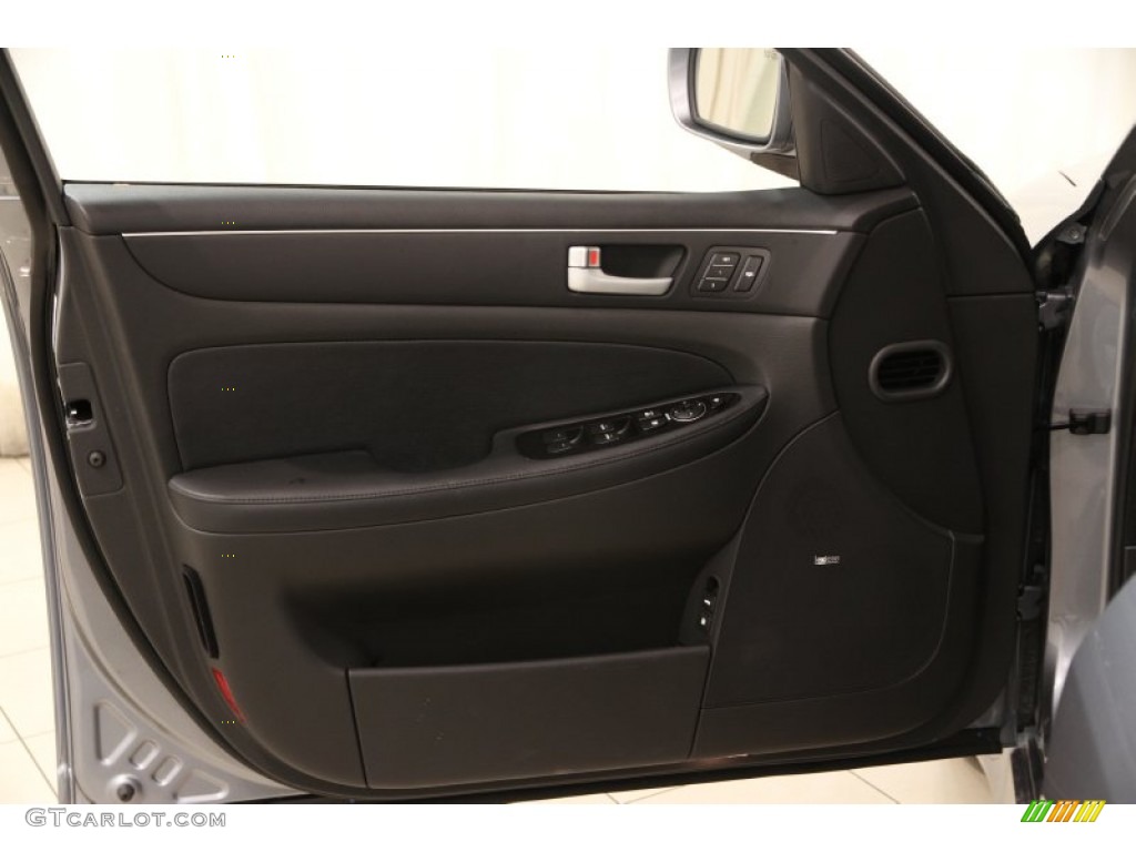 2014 Hyundai Genesis 5.0 R-Spec Sedan Jet Black Door Panel Photo #92419617