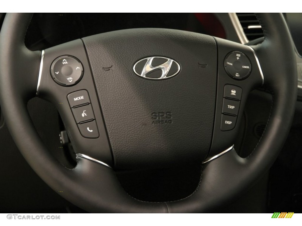 2014 Hyundai Genesis 5.0 R-Spec Sedan Jet Black Steering Wheel Photo #92419737