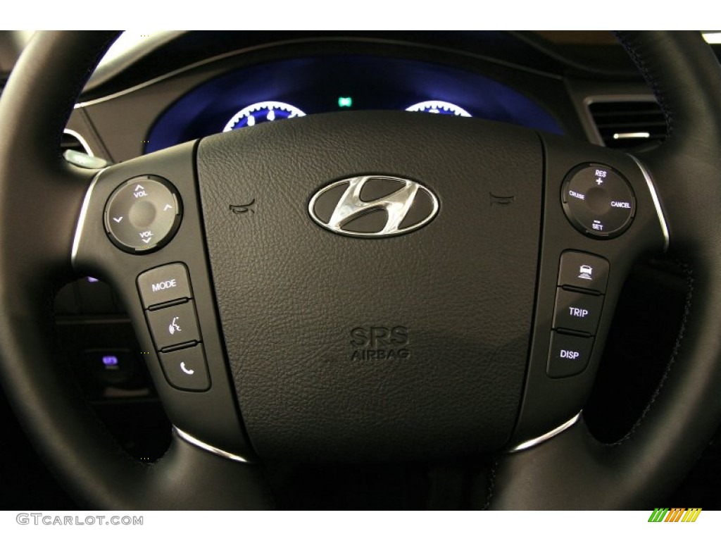 2014 Hyundai Genesis 5.0 R-Spec Sedan Jet Black Steering Wheel Photo #92419755