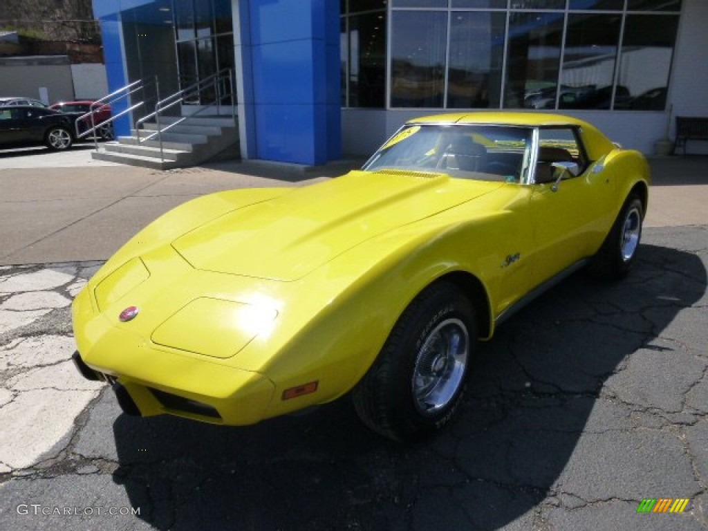 1975 Corvette Stingray Coupe - Bright Yellow / Medium Saddle photo #4