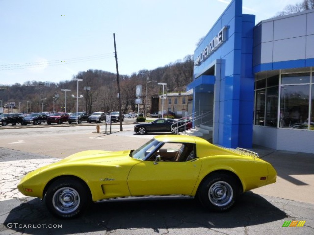 1975 Corvette Stingray Coupe - Bright Yellow / Medium Saddle photo #5