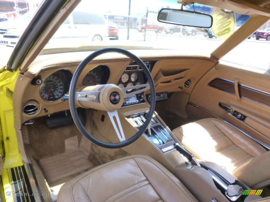 1975 Corvette Stingray Coupe - Bright Yellow / Medium Saddle photo #12