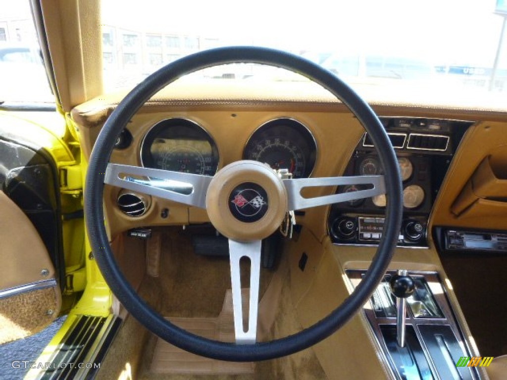 1975 Corvette Stingray Coupe - Bright Yellow / Medium Saddle photo #18