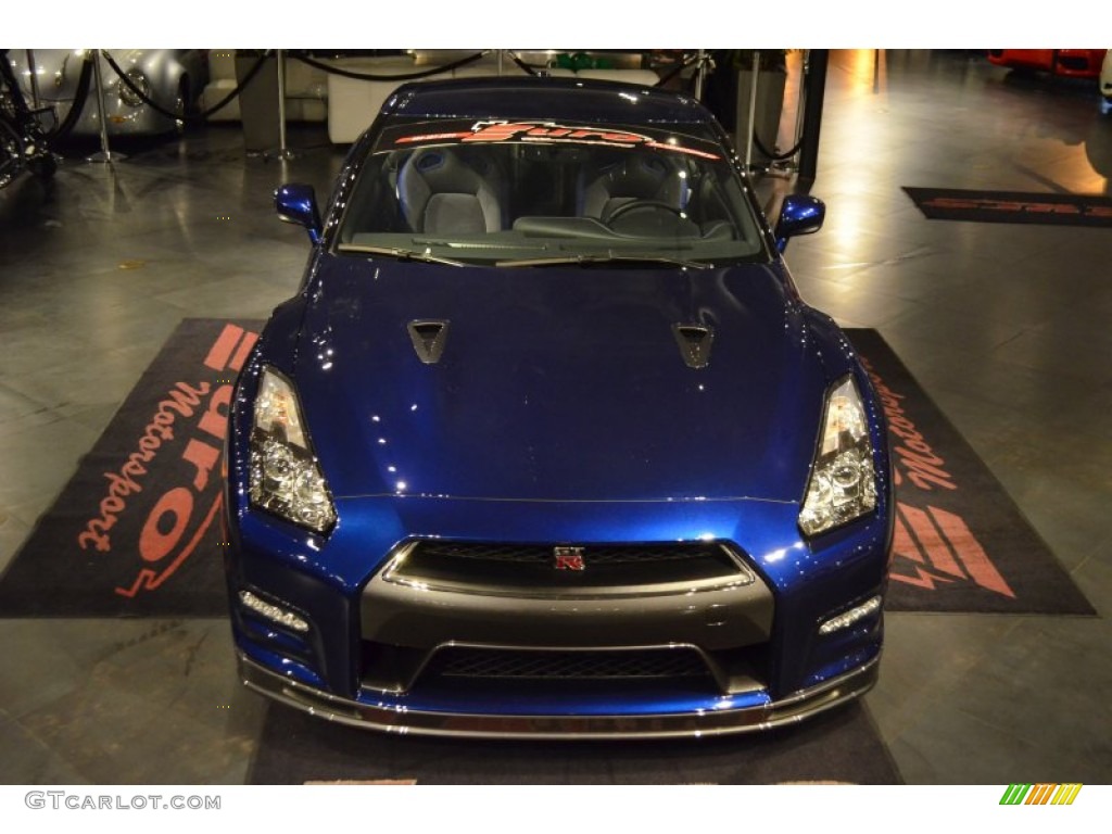 2014 GT-R Track Edition - Deep Blue Pearl / Track Edition Blue/Gray photo #2