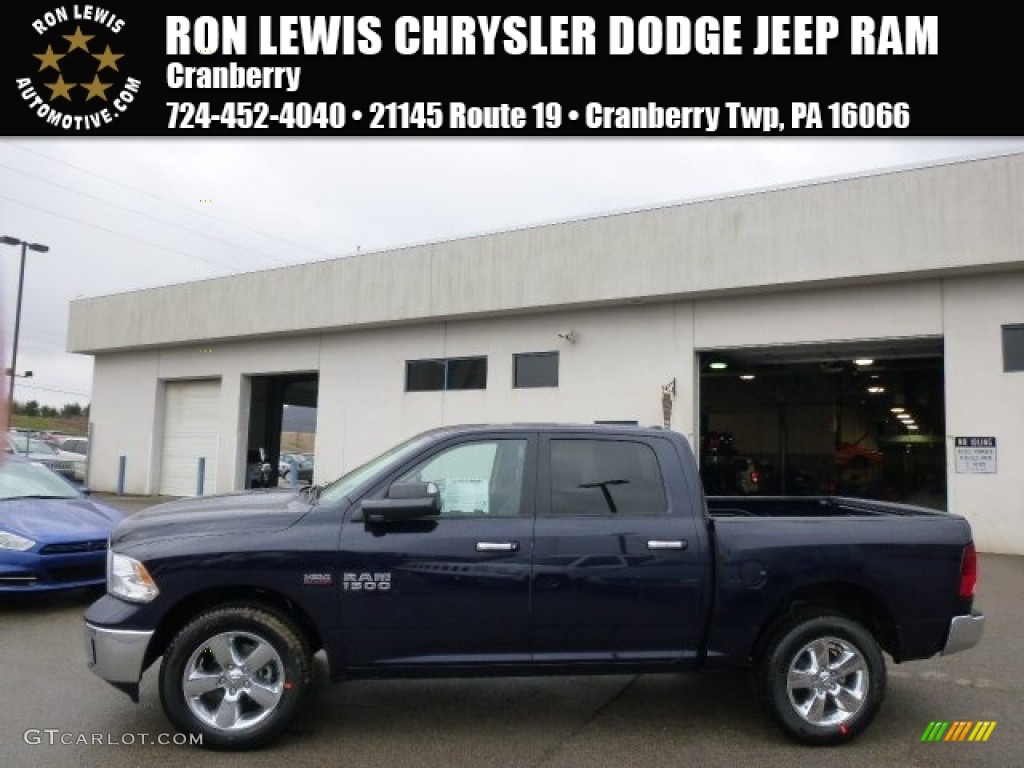 2014 1500 Big Horn Crew Cab 4x4 - True Blue Pearl Coat / Black/Diesel Gray photo #1