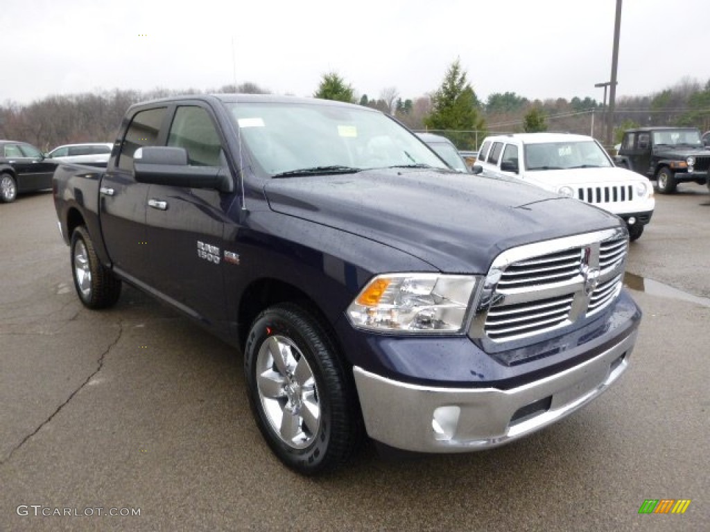 2014 1500 Big Horn Crew Cab 4x4 - True Blue Pearl Coat / Black/Diesel Gray photo #4