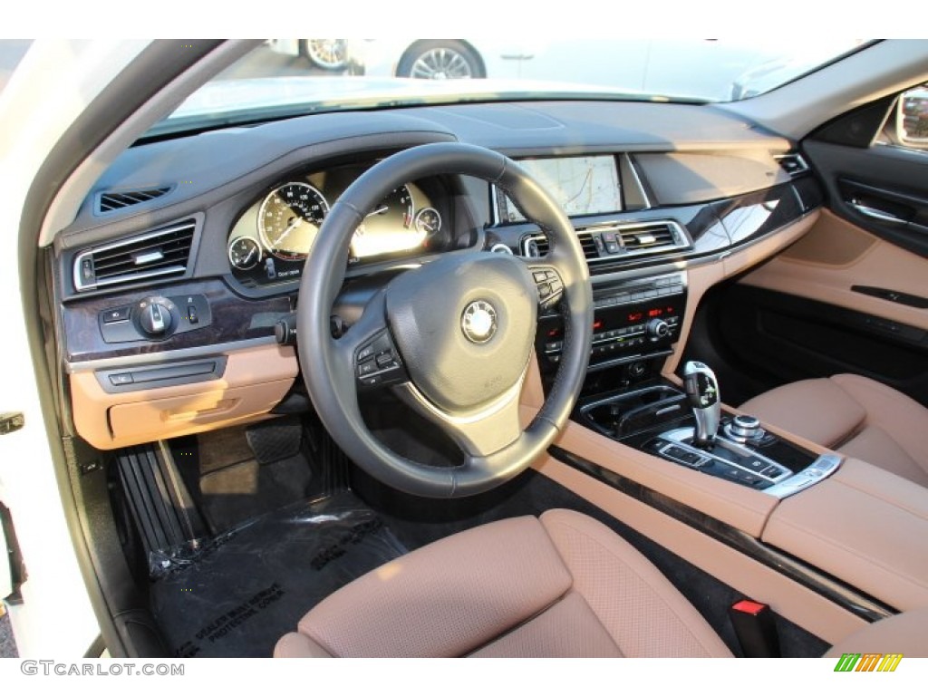 Saddle/Black Interior 2013 BMW 7 Series 740Li xDrive Sedan Photo #92437570