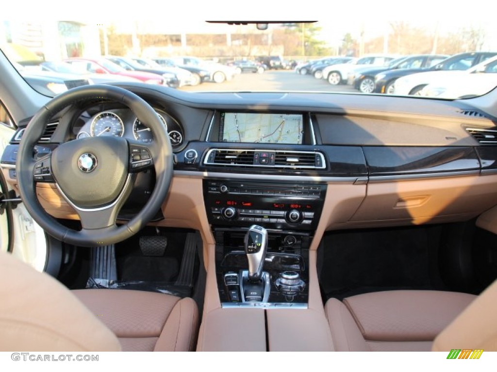 2013 BMW 7 Series 740Li xDrive Sedan Saddle/Black Dashboard Photo #92437633