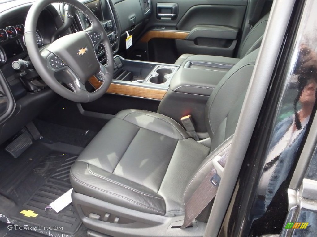 Jet Black Interior 2015 Chevrolet Silverado 3500HD LTZ Crew Cab Dual Rear Wheel Photo #92439364