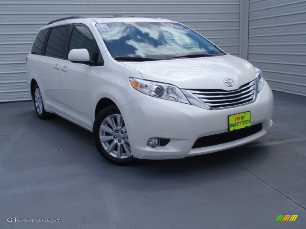 2011 Sienna Limited - Blizzard White Pearl / Light Gray photo #2