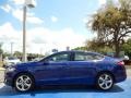 2014 Deep Impact Blue Ford Fusion SE  photo #2