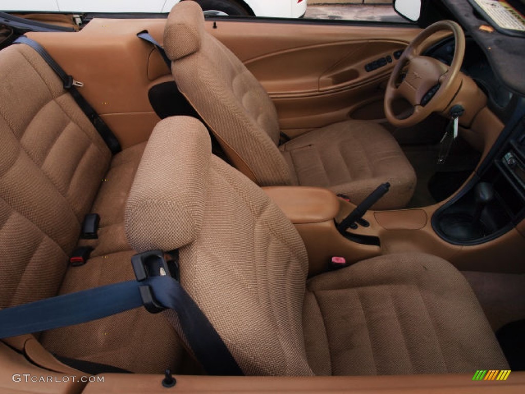 1997 Mustang V6 Convertible - Crystal White / Saddle photo #9