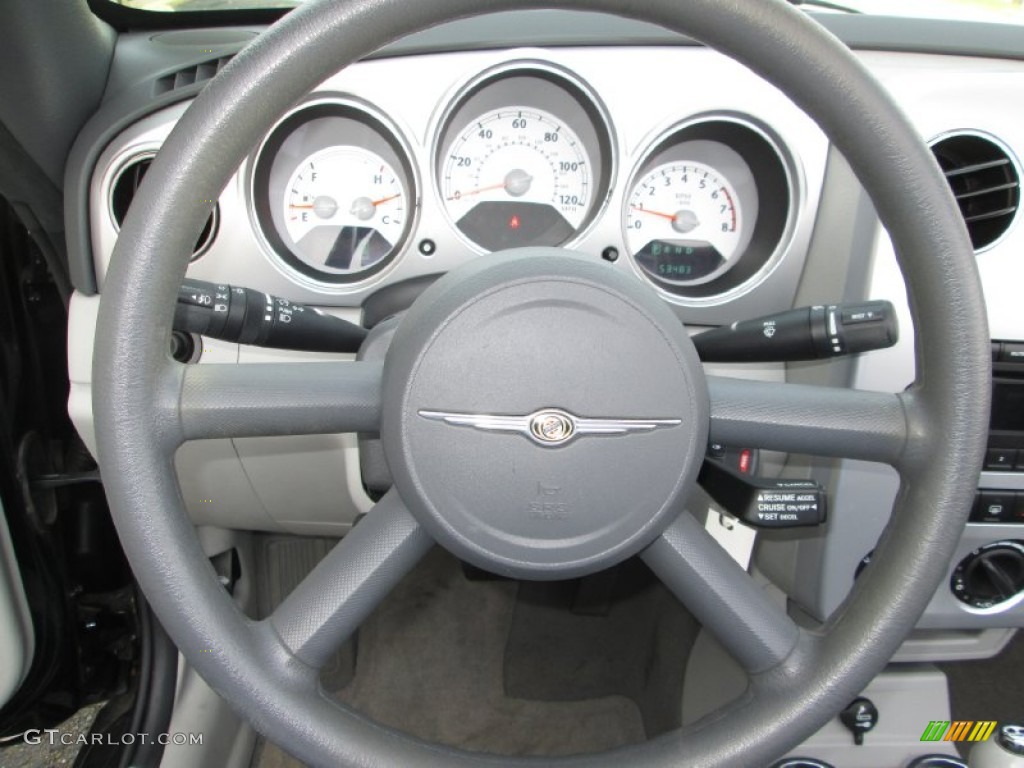 2007 Chrysler PT Cruiser Convertible Pastel Slate Gray Steering Wheel Photo #92443876