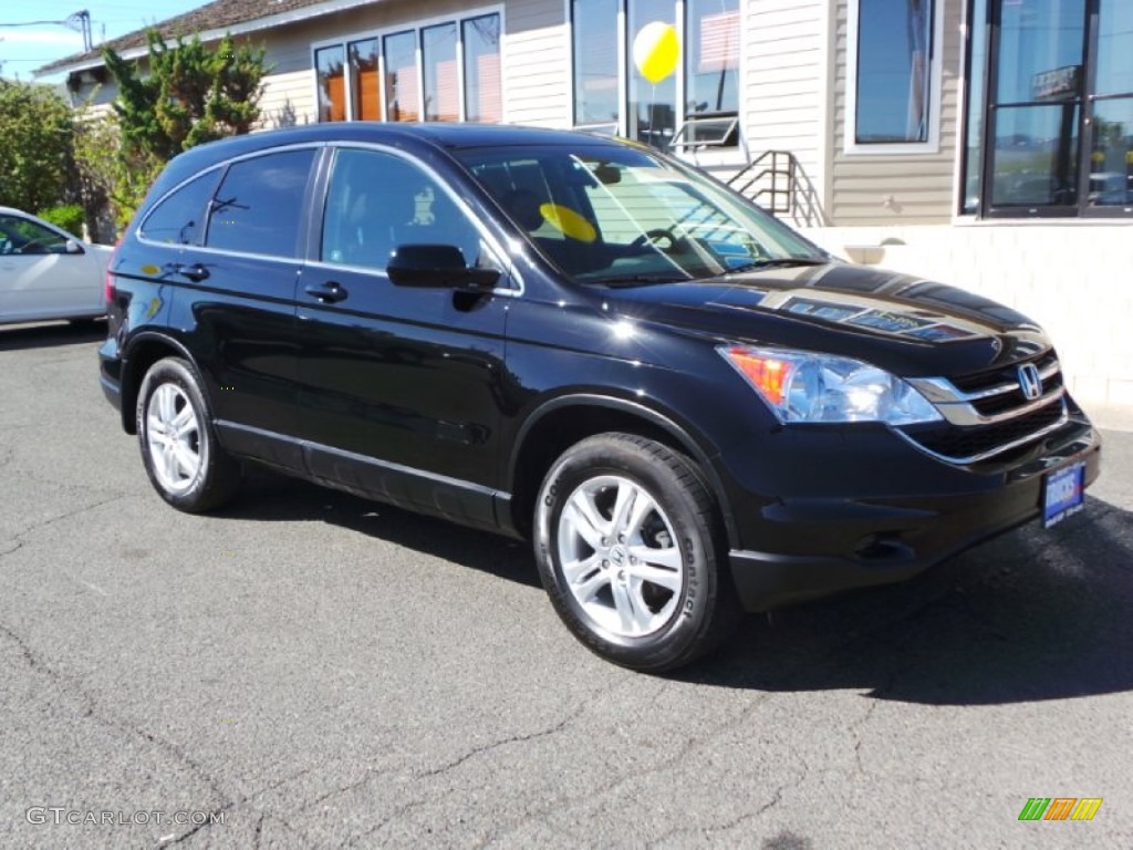 2011 CR-V EX-L 4WD - Crystal Black Pearl / Gray photo #8