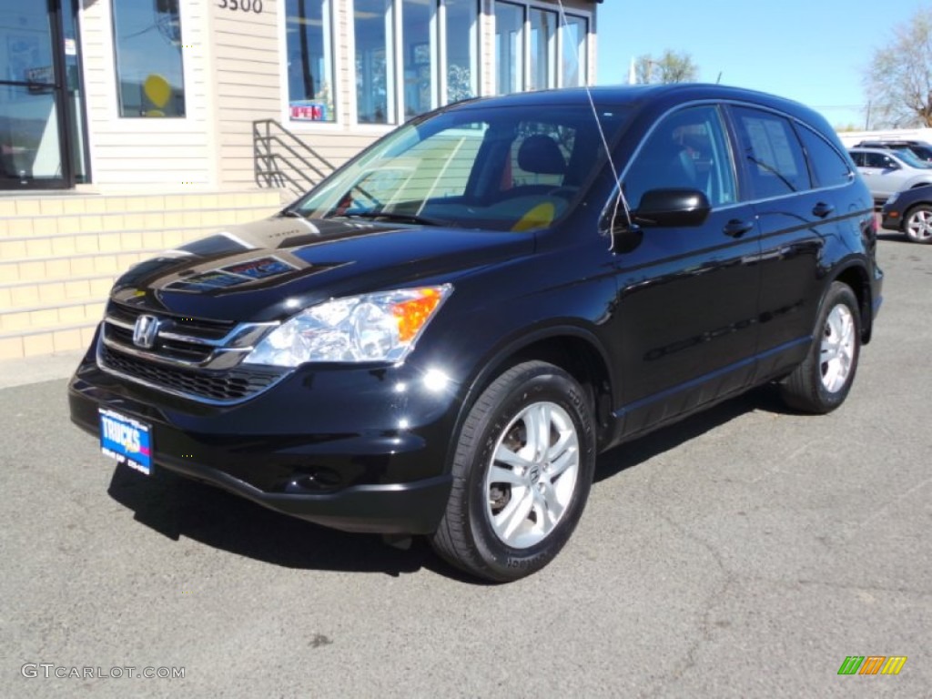 2011 CR-V EX-L 4WD - Crystal Black Pearl / Gray photo #10