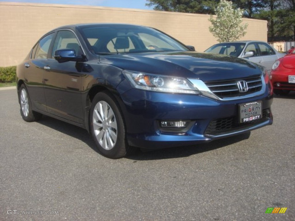 2014 Accord EX Sedan - Obsidian Blue Pearl / Black photo #1