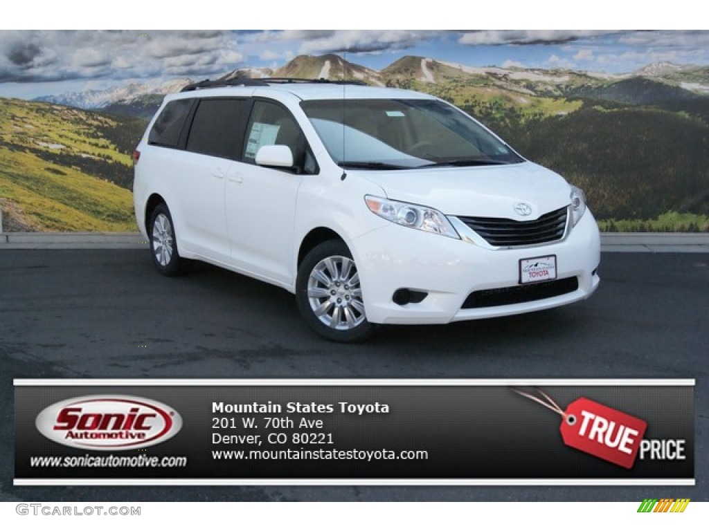 2014 Sienna LE AWD - Super White / Light Gray photo #1