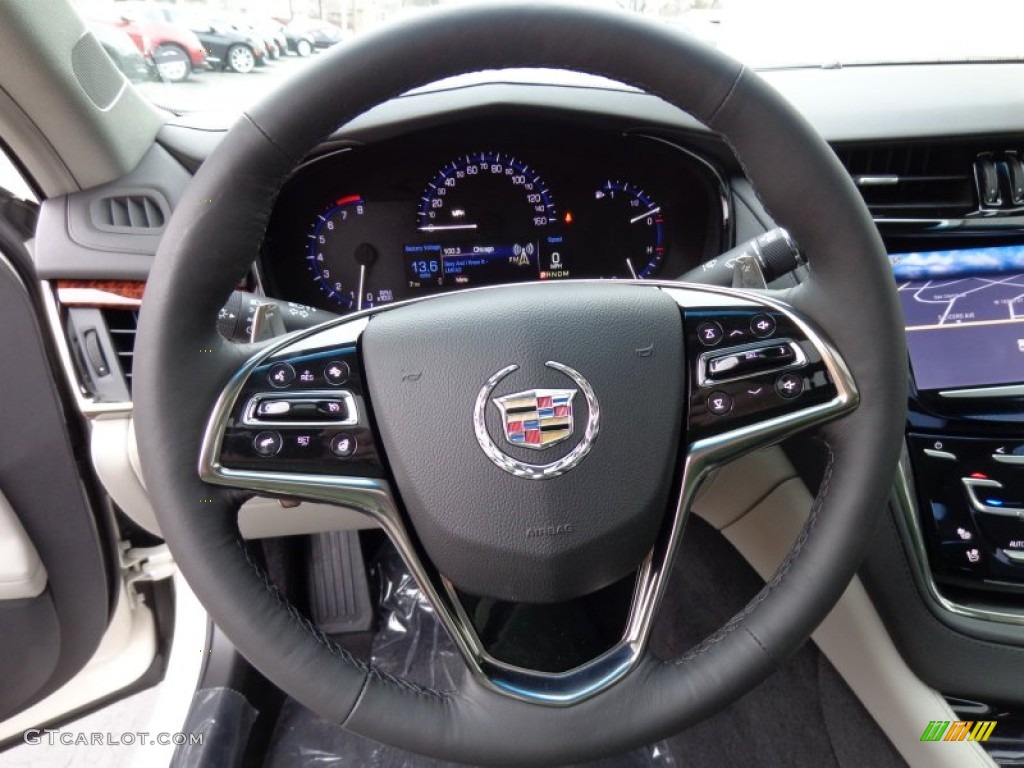 2014 Cadillac CTS Luxury Sedan AWD Light Platinum/Jet Black Steering Wheel Photo #92446729