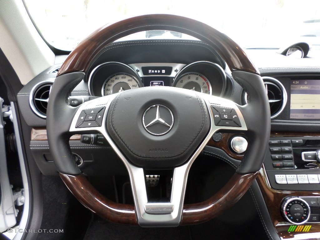 2013 Mercedes-Benz SL 550 Roadster Black Steering Wheel Photo #92447305