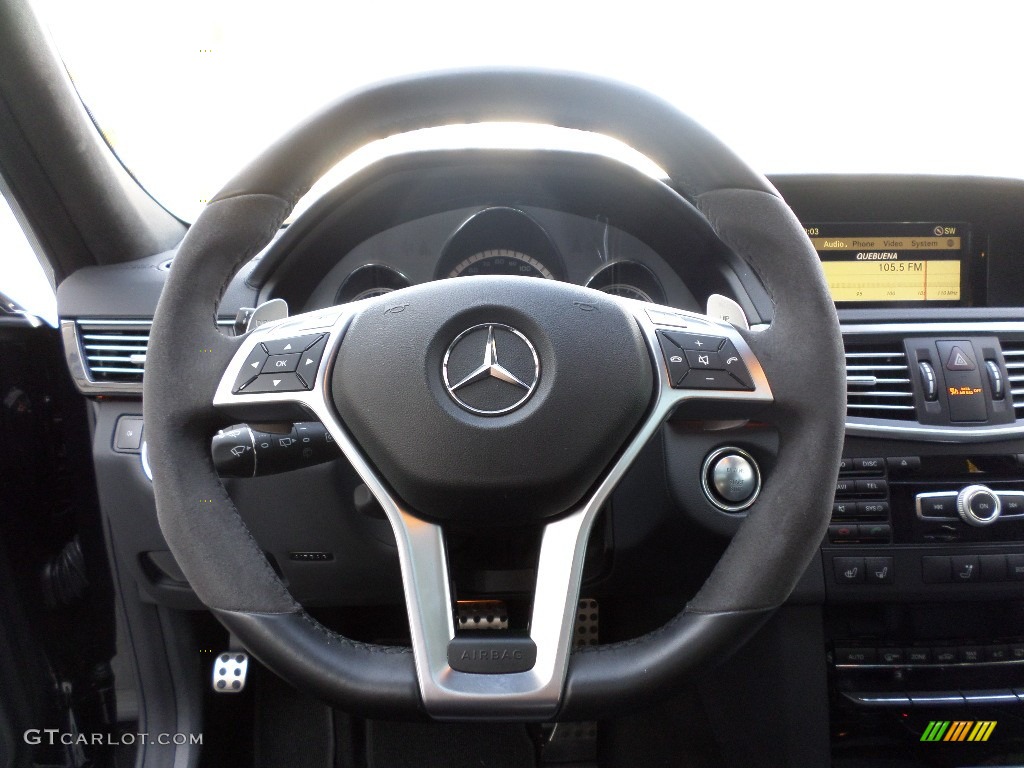 2012 Mercedes-Benz E 63 AMG Wagon Black Steering Wheel Photo #92447839