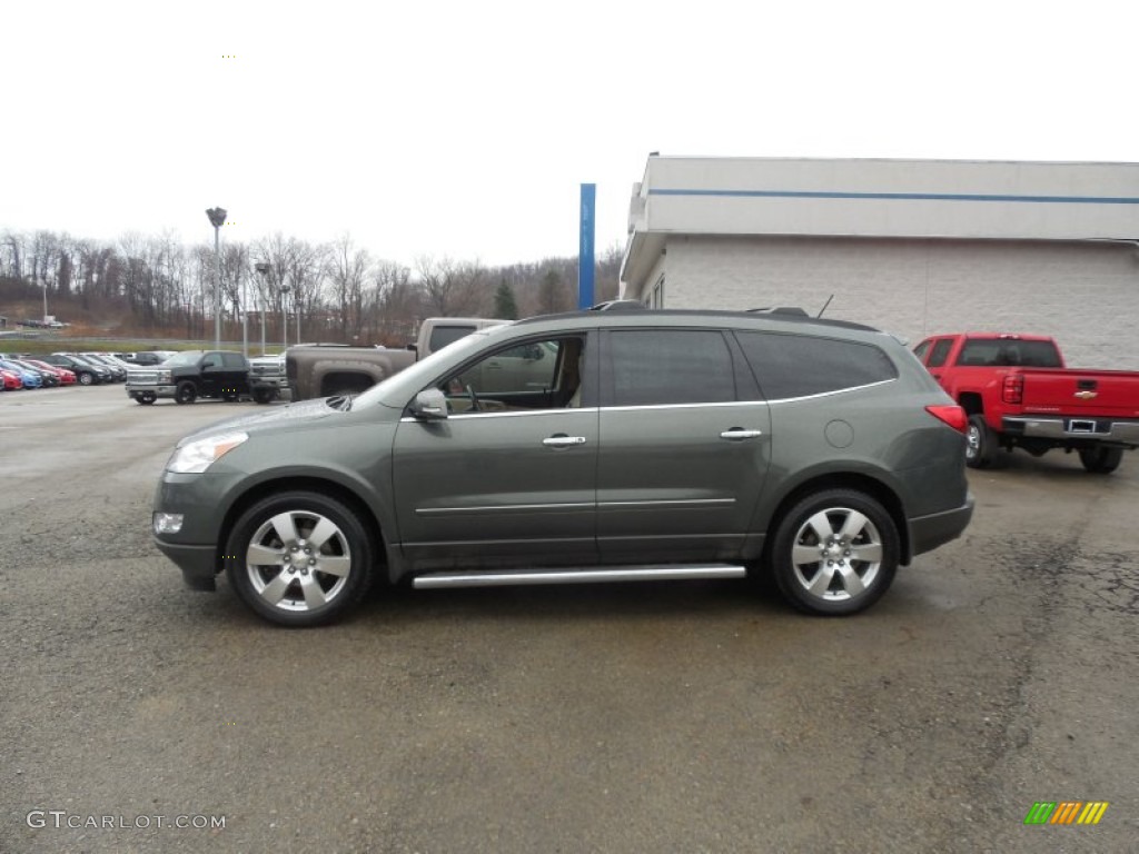 2011 Traverse LTZ AWD - Steel Green Metallic / Cashmere/Ebony photo #2