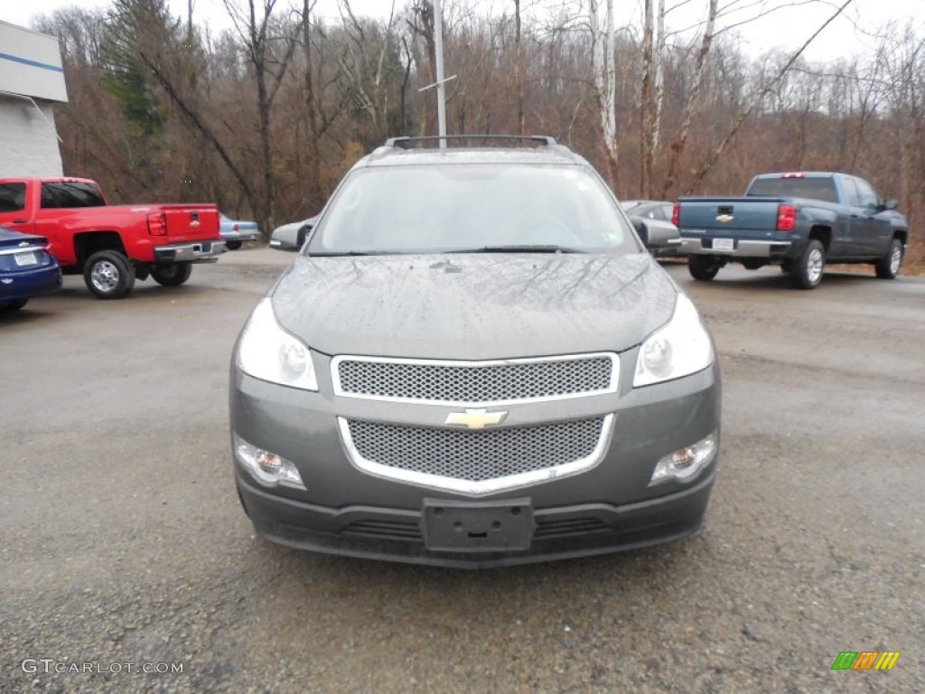 2011 Traverse LTZ AWD - Steel Green Metallic / Cashmere/Ebony photo #10