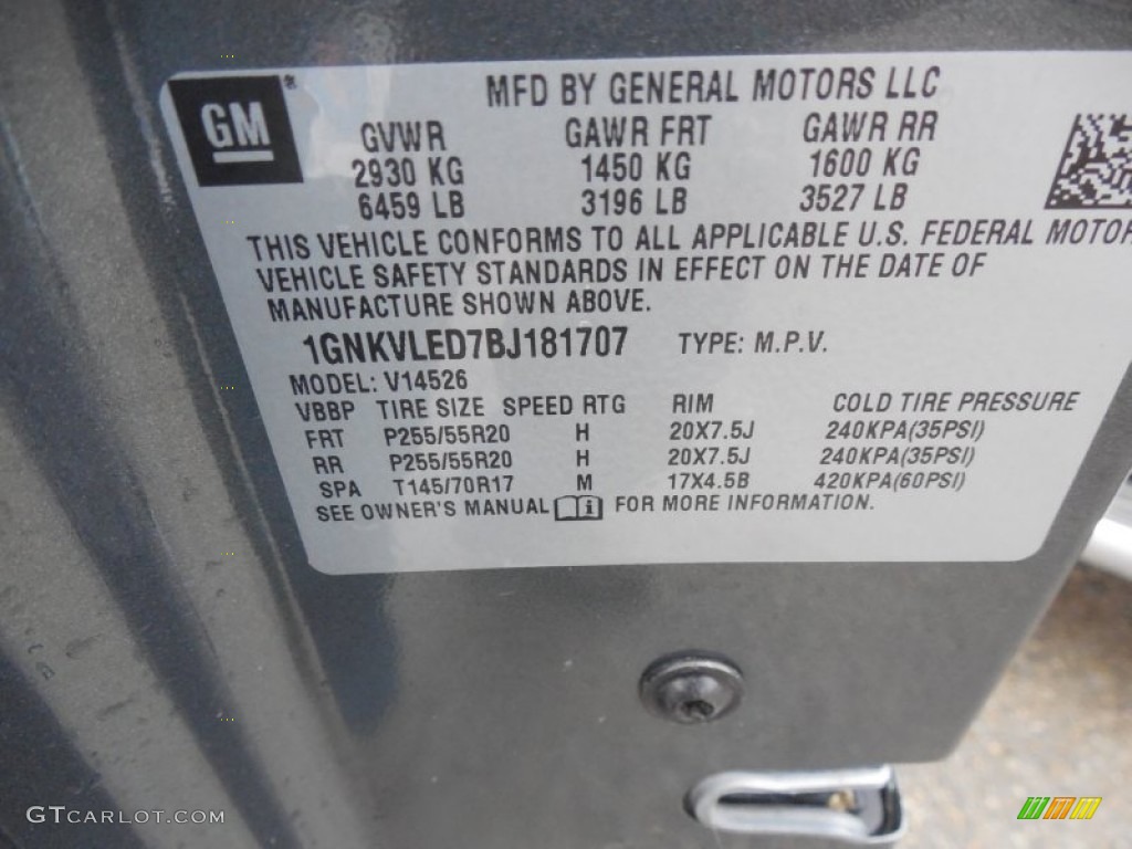 2011 Traverse LTZ AWD - Steel Green Metallic / Cashmere/Ebony photo #19