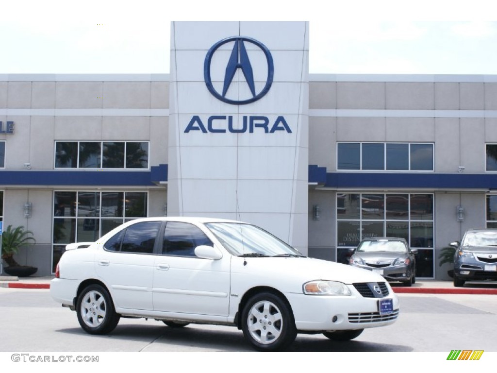 2006 Sentra 1.8 S - Cloud White / Taupe Beige photo #1