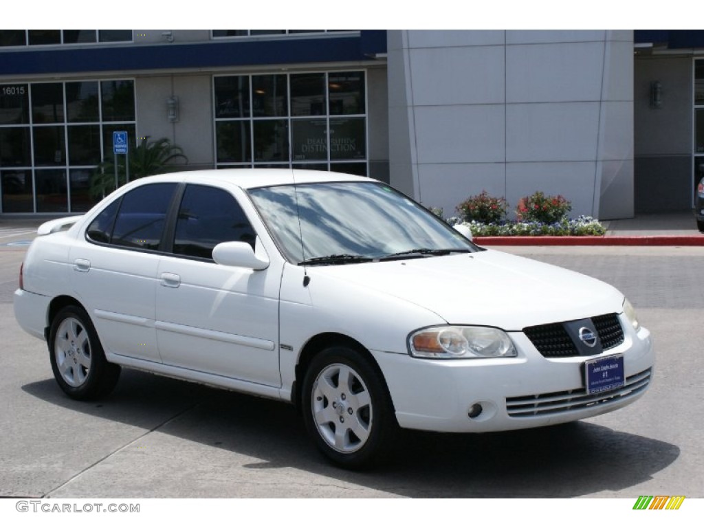 2006 Sentra 1.8 S - Cloud White / Taupe Beige photo #3