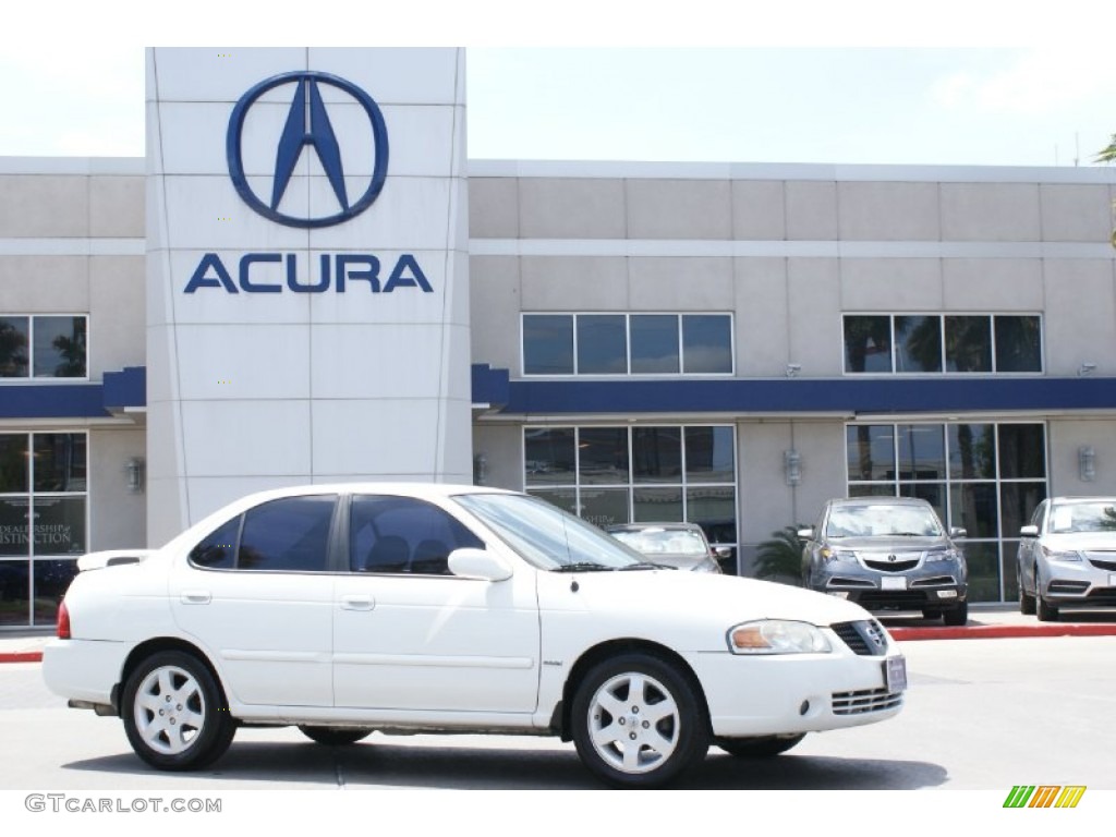 2006 Sentra 1.8 S - Cloud White / Taupe Beige photo #10