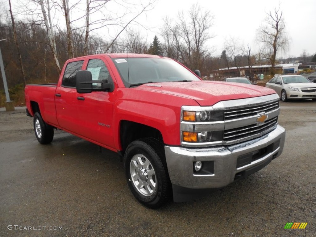 Victory Red 2015 Chevrolet Silverado 3500HD LT Crew Cab 4x4 Exterior Photo #92450890