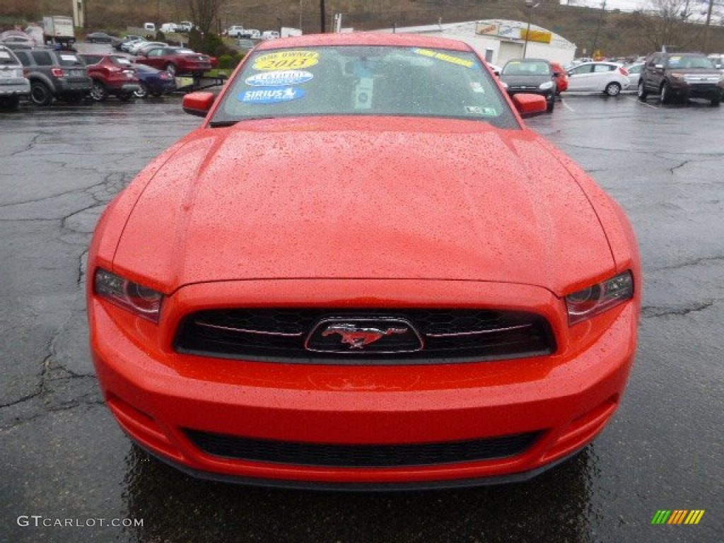 2013 Mustang V6 Premium Coupe - Race Red / Saddle photo #6