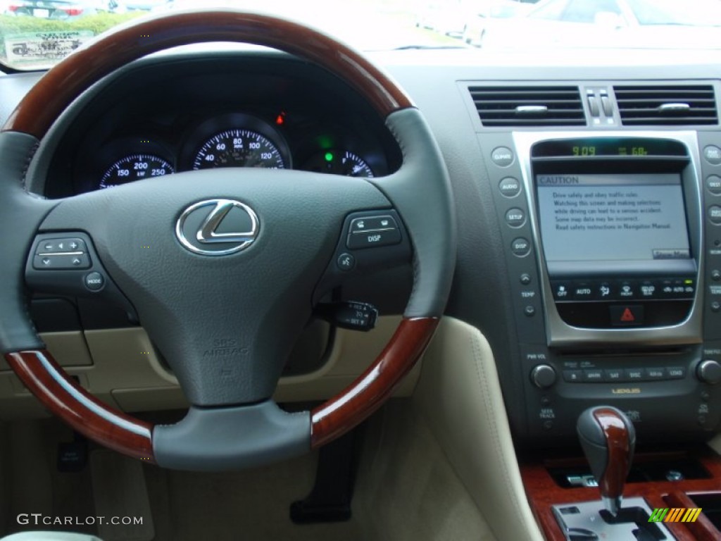 2011 Lexus GS 450h Hybrid Parchment/Birds Eye Maple Steering Wheel Photo #92453947