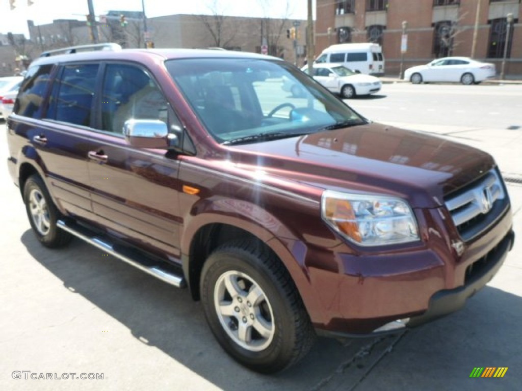 2007 Pilot EX-L 4WD - Dark Cherry Pearl / Gray photo #3