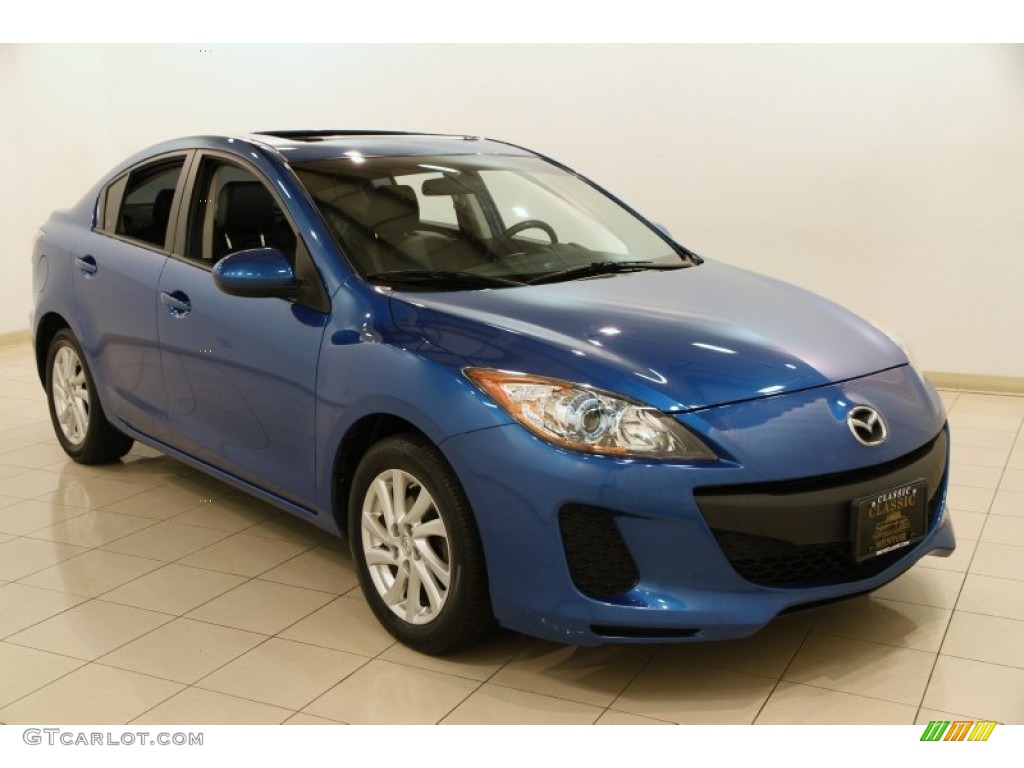 2012 MAZDA3 i Grand Touring 4 Door - Sky Blue Mica / Black photo #1