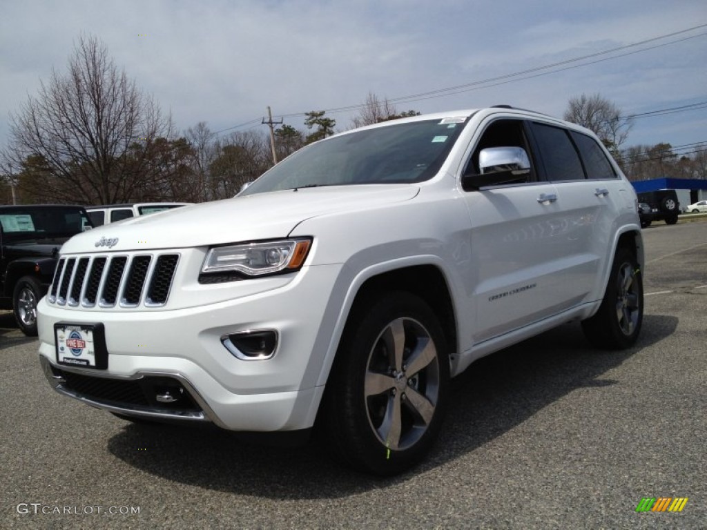 2014 Grand Cherokee Overland 4x4 - Bright White / Overland Morocco Black photo #1