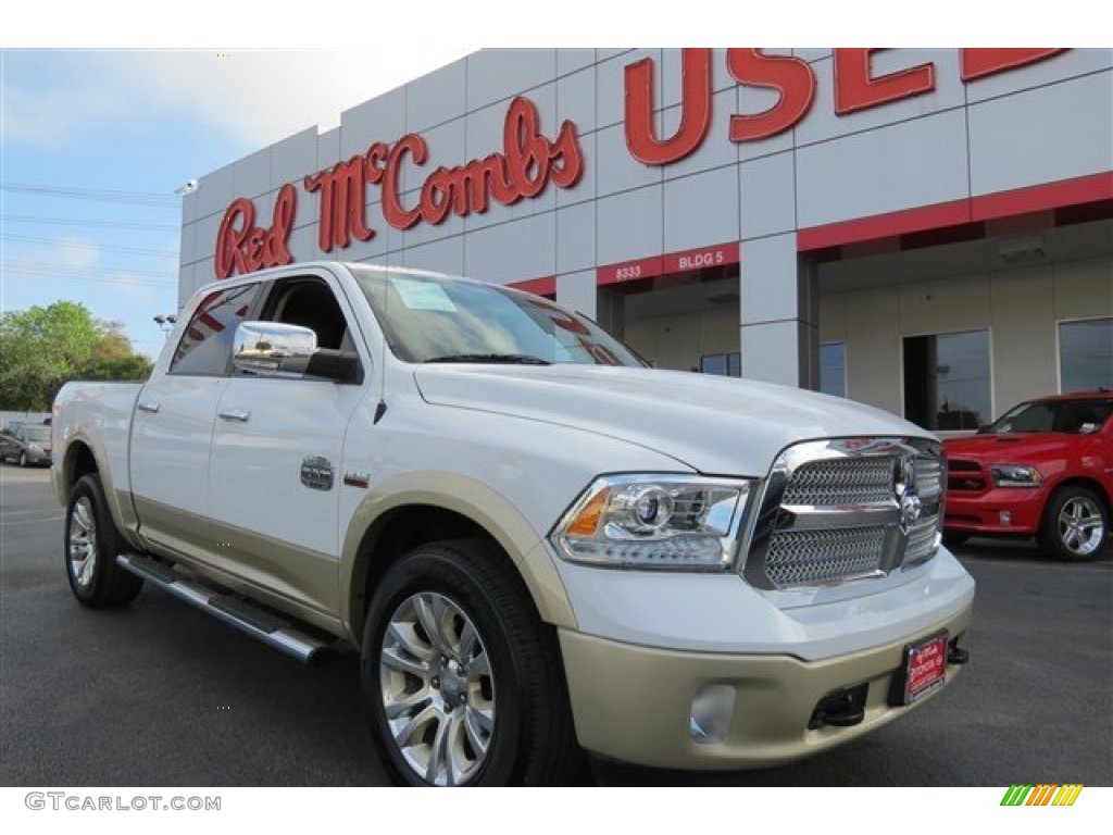 2013 1500 Laramie Longhorn Crew Cab 4x4 - Bright White / Canyon Brown/Light Frost Beige photo #1