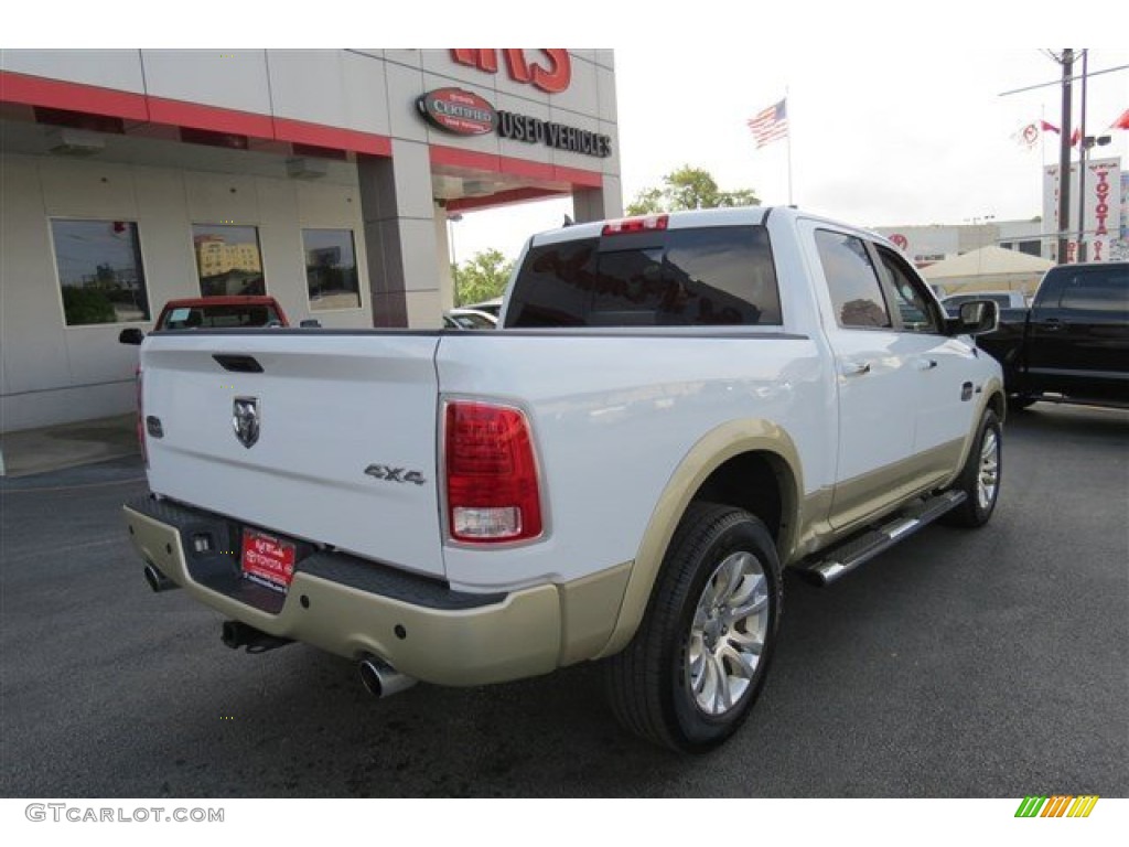 2013 1500 Laramie Longhorn Crew Cab 4x4 - Bright White / Canyon Brown/Light Frost Beige photo #7