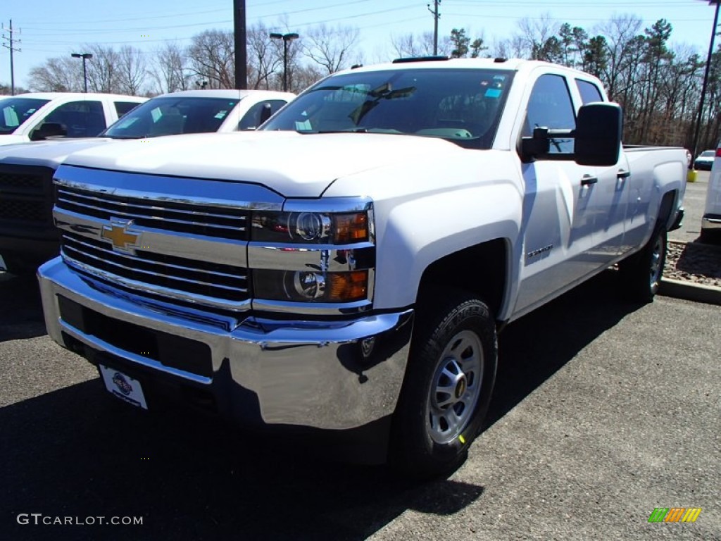 2015 Silverado 3500HD WT Double Cab - Summit White / Jet Black/Dark Ash photo #1