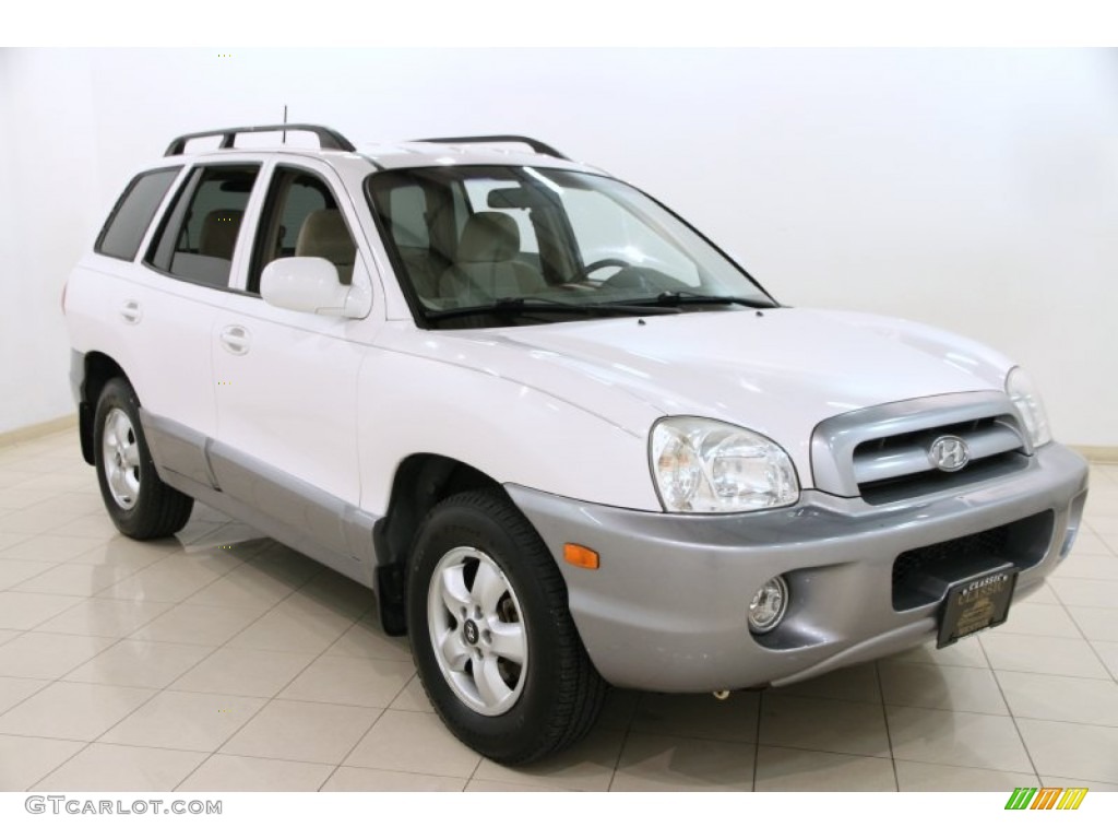 2005 Santa Fe GLS 4WD - Nordic White / Beige photo #1