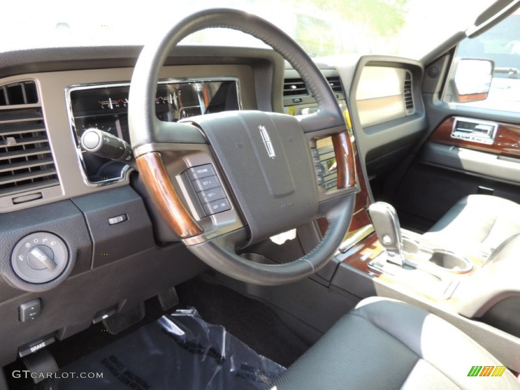 2012 Lincoln Navigator L 4x2 Charcoal Black Steering Wheel Photo #92480048