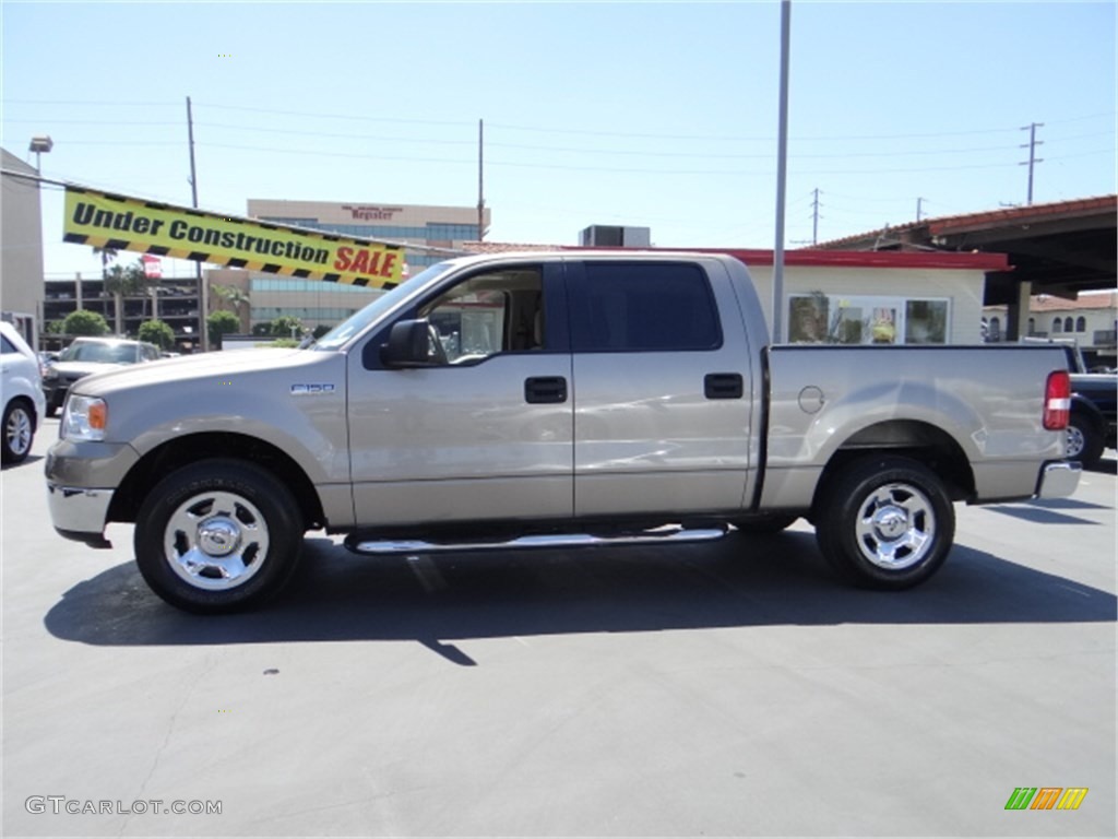 2005 F150 XLT SuperCrew - Arizona Beige Metallic / Castano Brown Leather photo #5